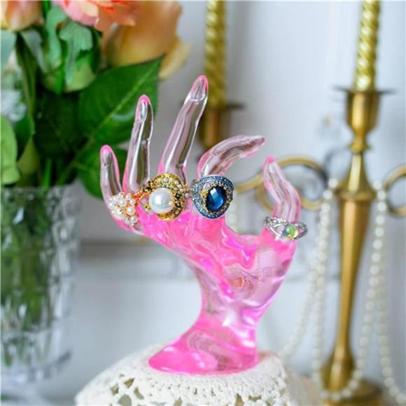 Ring Holder,Pink Room Decor,Hand Jewelry Display Holder,Danish Pastel Room Decor - Picture 6 of 7